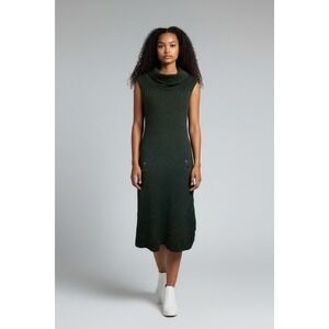 Charlotte Russe Womens Forest Green Cowl Neck Sleeveless Midi Sweater Dress M